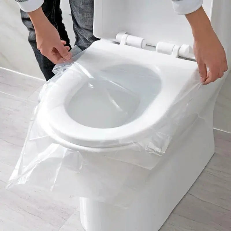 50PCS Pack Disposable Paper Toilet Seat Covers - Soft, Lightweight, Waterproof, Non-Slip, Universal Fit, Individually Sealed, Compact, Foldable, Portable, All Seasons, Keeps Seats Clean for Office, Public Restrooms (Sports & Outdoor Protective Gear)
