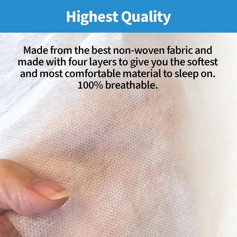 4-Pc King Size Disposable Bed Set - Premium Non-Woven Fabric, Breathable, Tear-Resistant, Compact Travel-Ready Bed-Bug Free Fresh Wrap Pack, Includes Fresh Sheets, Duvet Cover, 2 Pillowcases, White