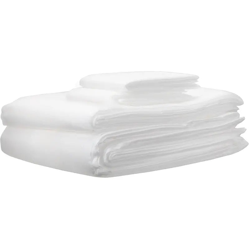 4-Pc King Size Disposable Bed Set - Premium Non-Woven Fabric, Breathable, Tear-Resistant, Compact Travel-Ready Bed-Bug Free Fresh Wrap Pack, Includes Fresh Sheets, Duvet Cover, 2 Pillowcases, White