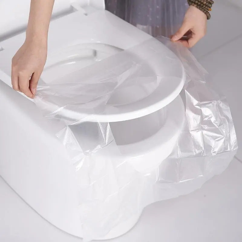 50PCS Pack Disposable Paper Toilet Seat Covers - Soft, Lightweight, Waterproof, Non-Slip, Universal Fit, Individually Sealed, Compact, Foldable, Portable, All Seasons, Keeps Seats Clean for Office, Public Restrooms (Sports & Outdoor Protective Gear)