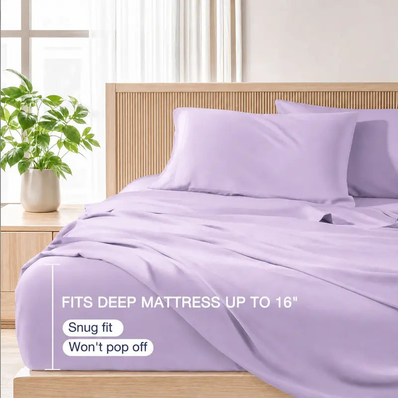 Luxury Plain Bamboo Fiber Duvet Cover - Sateen Finish, Casual, Breathable, Skin-Friendly, Easy-Care, Machine-Washable Quality-Tested Bedding Linen for Duvetcovers
