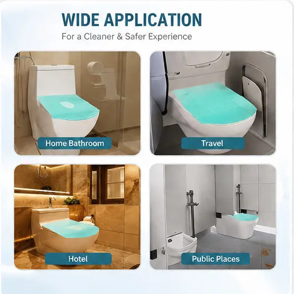 Disposable Waterproof Toilet Seat Covers - 100 Pcs Individual Wrap XL Universal Fit Portable Bathroom Accessory, Toilet Cover Set for Adults, Home & Public Sanitation Supplies