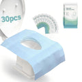 Disposable PE Rectangular Toilet Seat Cover Set (30 Pcs, 24x25 in) - Bathroom Accessory, Waterproof, Foldable, Extra-Large, Adhesive Tabs, Soft, Non-Slip, Portable, Hygienic Barrier for Adults, Travel, Airports, Single-Use Toilet Lid & Tank Covers