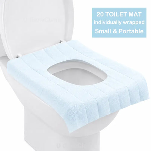 20 Pack Disposable Toilet Seat Covers, Individually Wrapped, XL Size with 4 Adhesive Dots, Waterproof Travel Toilet Cover for Hygiene & Germ Protection, Ideal for Home, Hotel, Business Trip & Public Restrooms