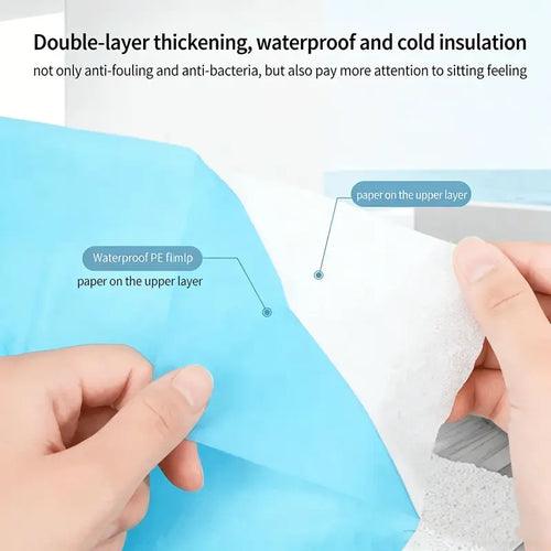 10 Packs Tear-Free Toilet Seat Covers Disposable for Adults and Kids, 16x24 Inch Waterproof Non-Slip Disposable Toilet Seat Cover for Travel, Public Toilet, Outdoors (Individual Package)