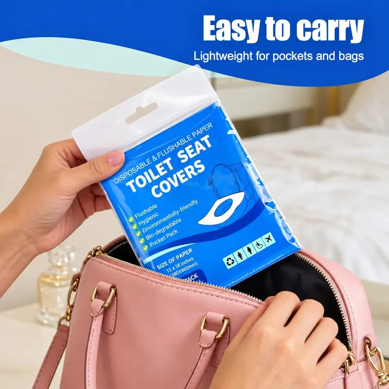 Disposable Extra Large Flushable Paper Toilet Seat Covers, 70 Pcs, Home & Bathroom Supplies
