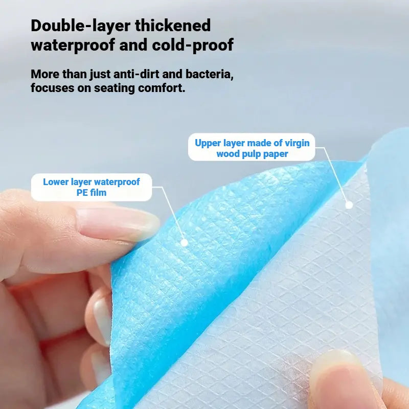 20 Pack Disposable Toilet Seat Covers, Individually Wrapped, XL Size with 4 Adhesive Dots, Waterproof Travel Toilet Cover for Hygiene & Germ Protection, Ideal for Home, Hotel, Business Trip & Public Restrooms