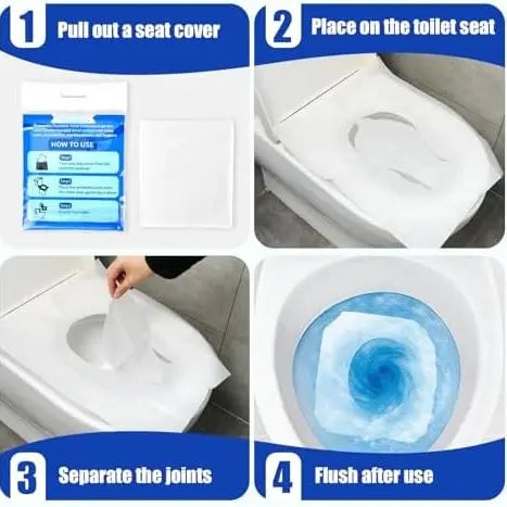 Disposable Extra Large Flushable Paper Toilet Seat Covers, 70 Pcs, Home & Bathroom Supplies
