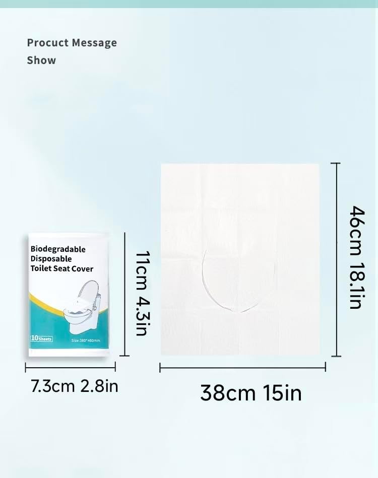 Disposable Toilet Seat Covers, 60 Sheets (6 Packs x 10), Extra Large, Flushable, Travel & Family Friendly