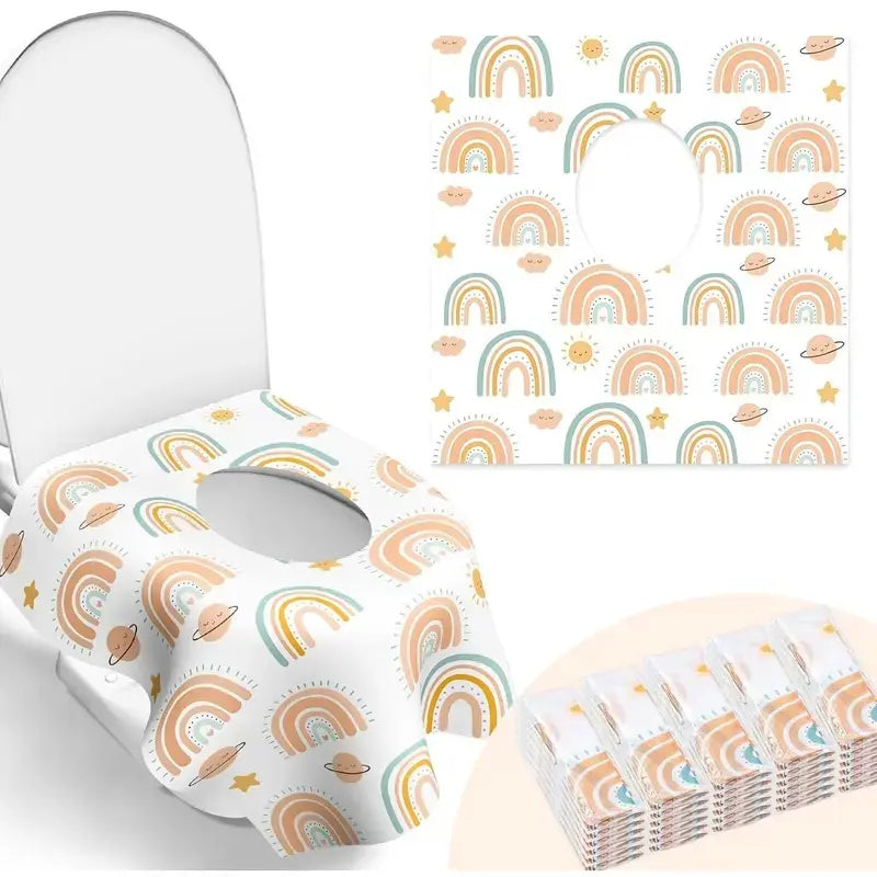 30 Pack Disposable Toilet Seat Covers - Individually Wrapped Bathroom Accessory, Large Waterproof Toilet Lid Cover for Camping Travel Public Restrooms Airplane Trips