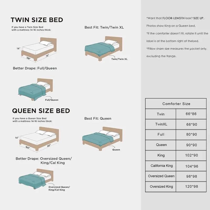 【FallPickDeals】Monbix Queen Size Bed Cover Set - 7-Piece Cationic Dyeing Microfiber Quilt Set with Double-Sided Pocket Storage, Soft Texture, Sheets, Pillowcases & Shams, Reversible Bedding