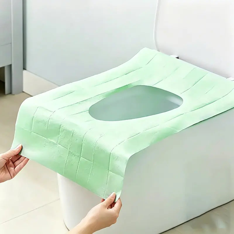Disposable Waterproof Full-Cover Toilet Seat Covers - Toilet Seat Protectors, No Leakage Individually Wrapped Bathroom Accessory, for Travel & Maternity Use, All-Season Home Bathroom Supplies