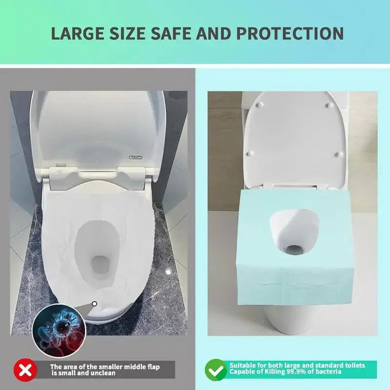 Disposable Wood Pulp PE Toilet Seat Covers (20 Pcs) - Antibacterial, Soft, Extra Large, Waterproof, Flushable, Non-Slip Toilet Lid Covers for Bathroom, All Seasons Home Supplies