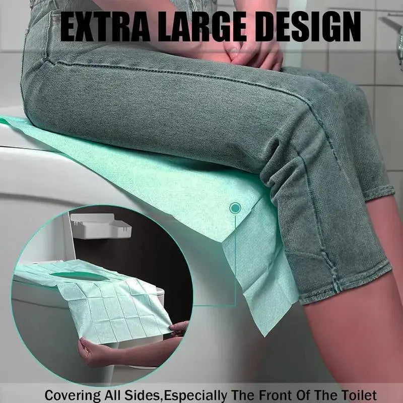 Disposable Wood Pulp PE Toilet Seat Covers (20 Pcs) - Antibacterial, Soft, Extra Large, Waterproof, Flushable, Non-Slip Toilet Lid Covers for Bathroom, All Seasons Home Supplies
