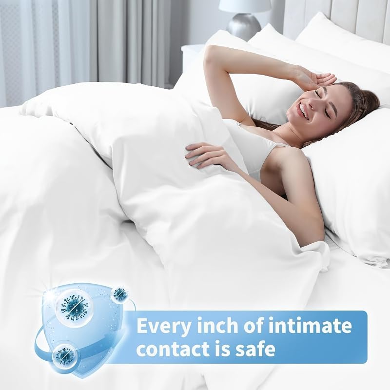 2pcs 1 Set Travel Disposable Bedding Set Breathable Non Woven Flat Sheet Duvet Cover & 2 Pillowcases White for Hotel Travel, 2pcs
