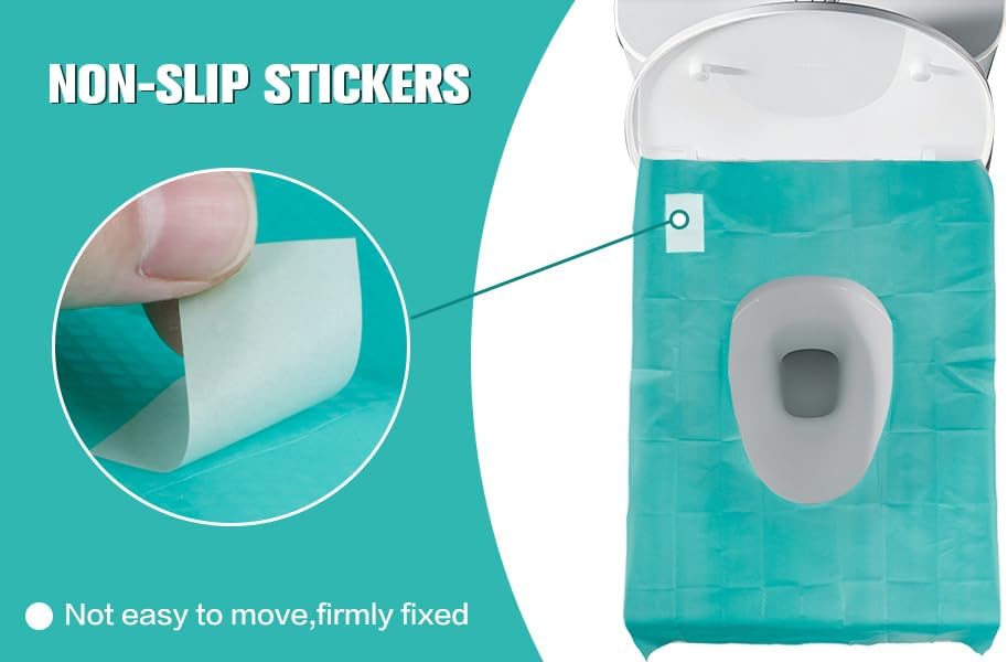 Disposable Toilet Seat Covers with Adhesive Strips – 10 Pack for Travel, Airports, Hospitals, Kids & Public Restrooms
