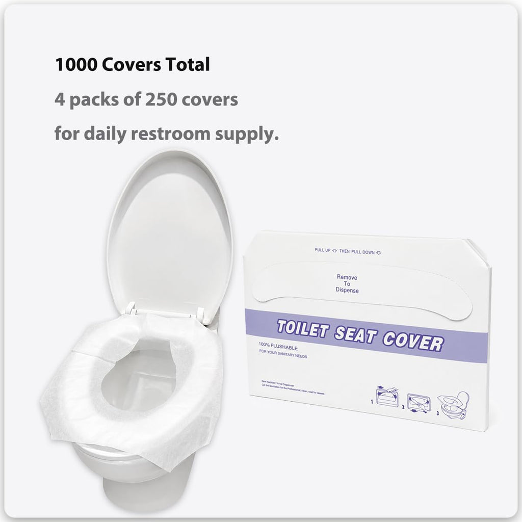 Flushable Toilet Seat Covers Half-Fold, modunful F6 Refills R6425