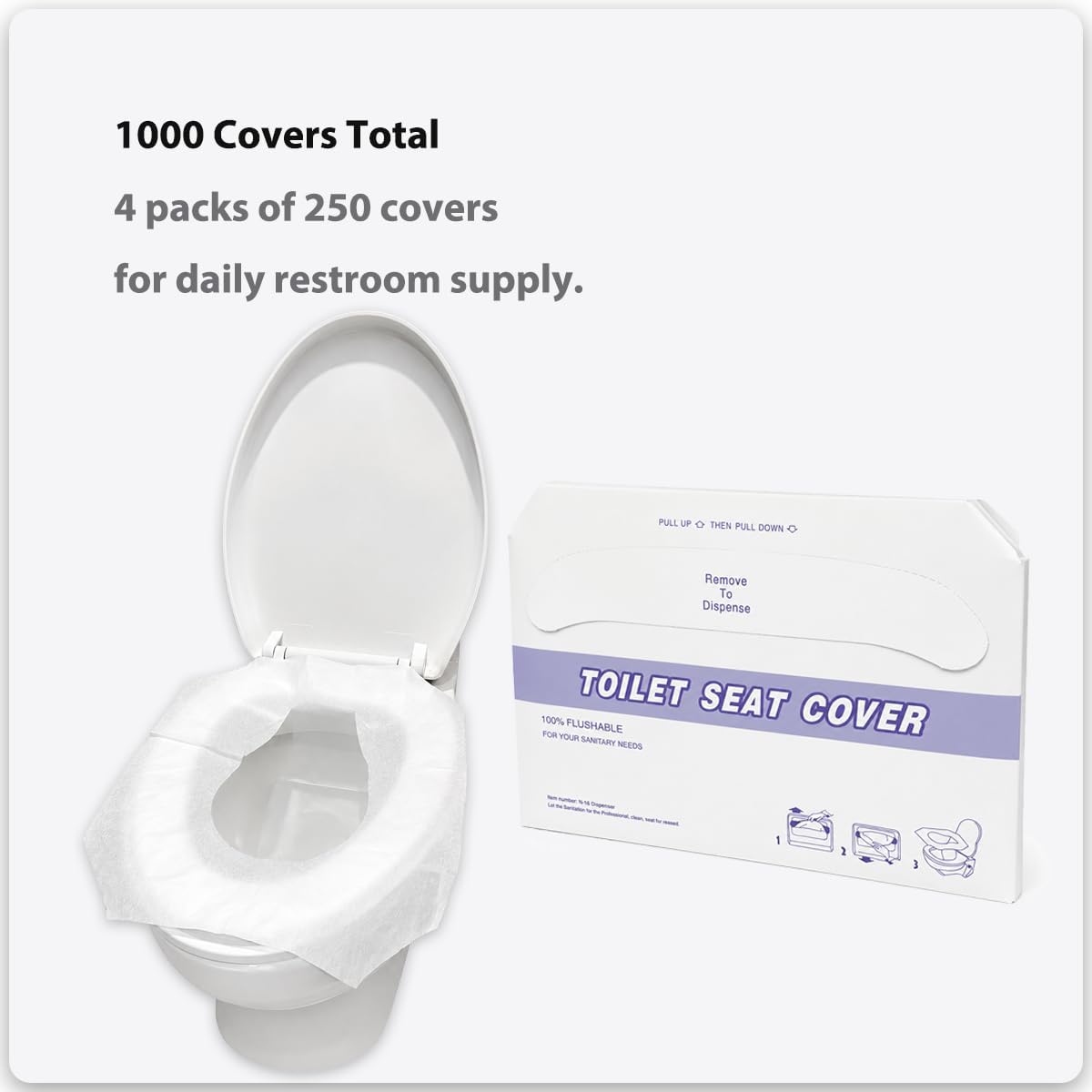 Flushable Toilet Seat Covers Half-Fold, modunful F6 Refills R6425
