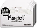 Karat Disposable Toilet Seat Covers – 5000 Sheets of Recycled Paper, Compatible with Half-Fold Dispensers for Commercial Bathroom Hygiene