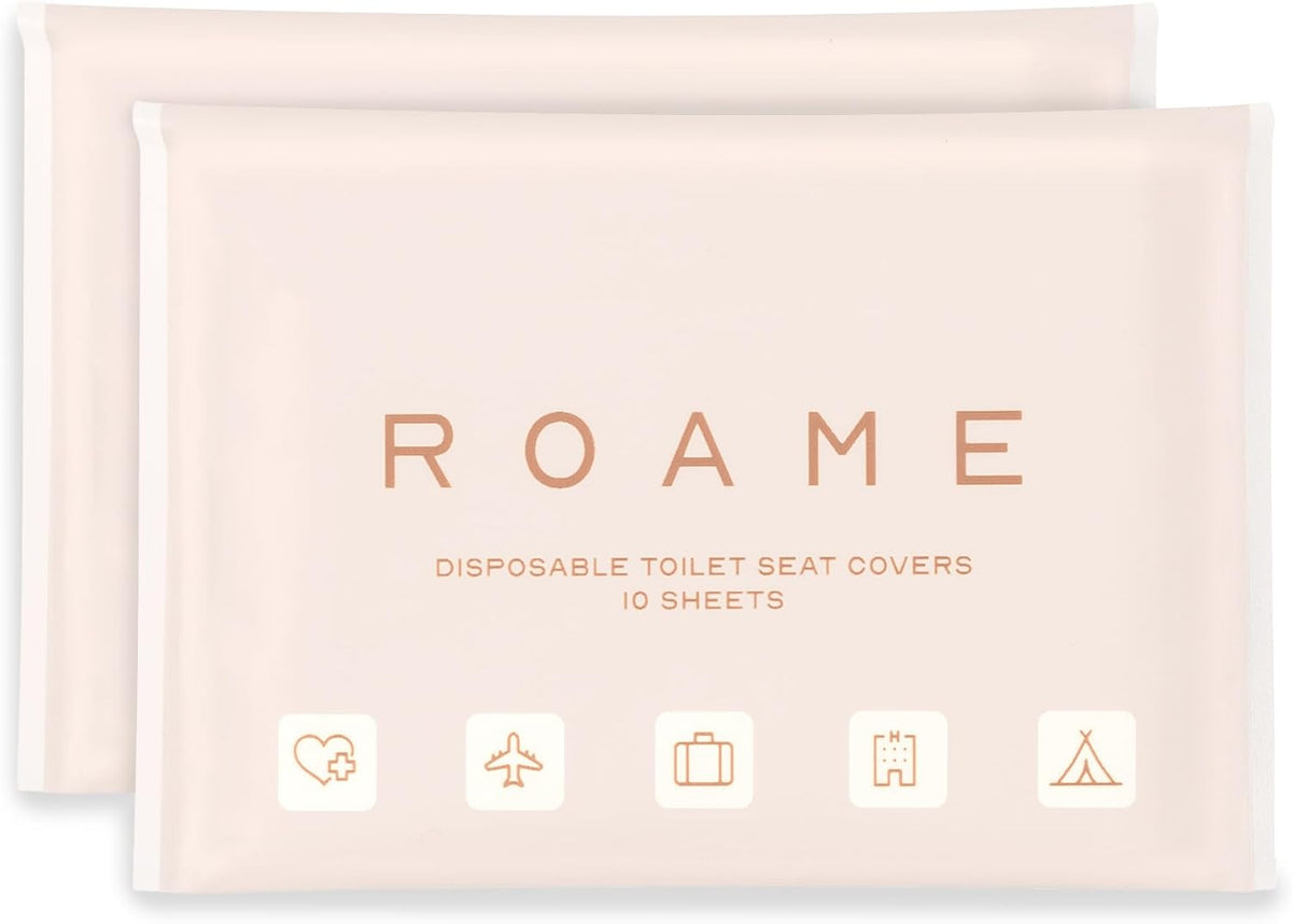 ROAME Disposable Toilet Seat Covers, Flushable Liners, 20 Sheets, 2 Pack