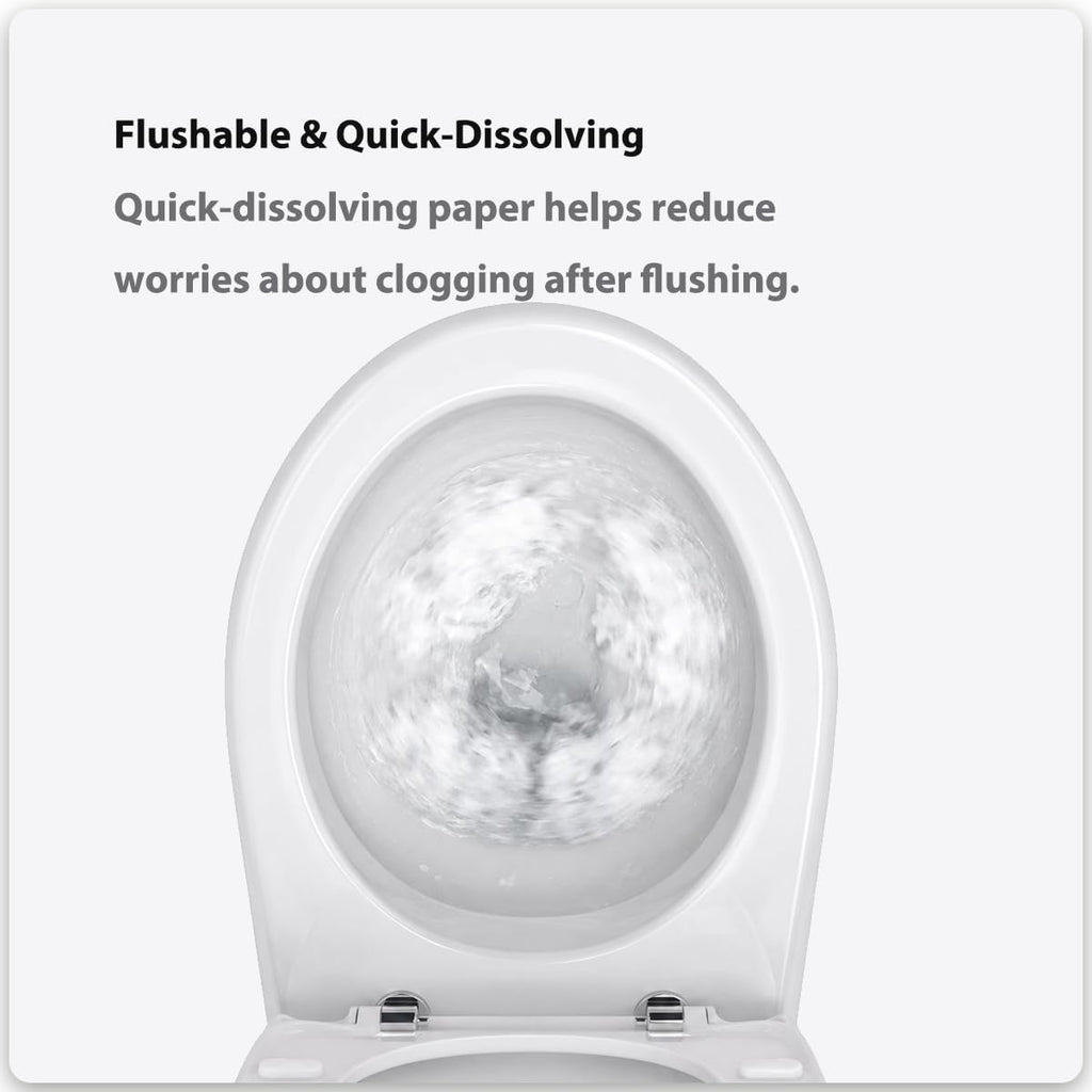 Flushable Toilet Seat Covers Half-Fold, modunful F6 Refills R6425