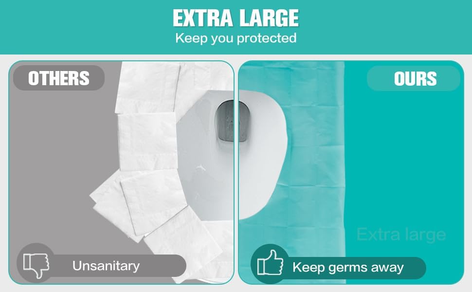 Disposable Toilet Seat Covers with Adhesive Strips – 10 Pack for Travel, Airports, Hospitals, Kids & Public Restrooms