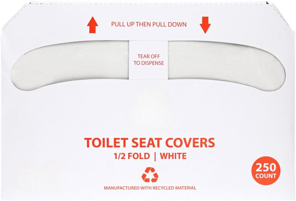 EcoQuality Disposable Toilet Seat Covers - Easily Flushable Paper Toilet Seat Cover for Adults, Teens, Kids, Great for Commercial, Business and Hotel (500)