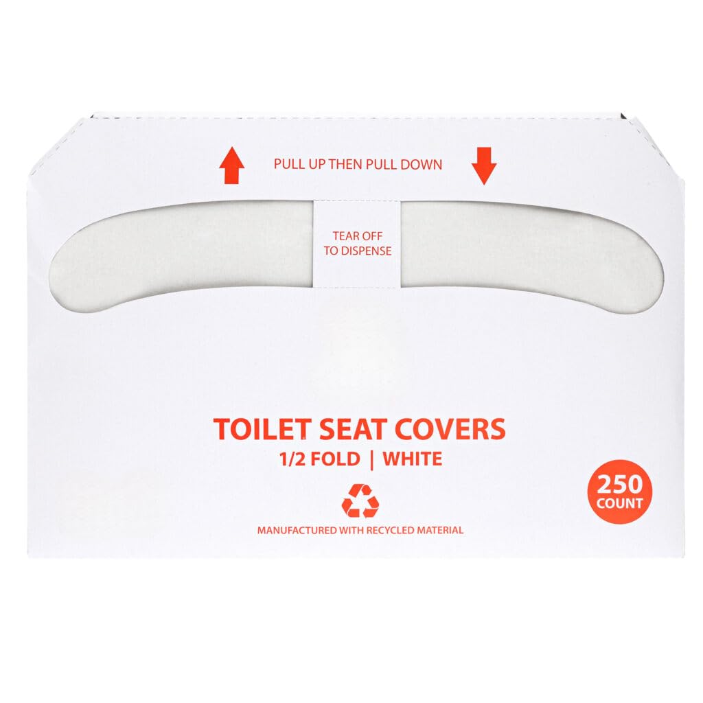 EcoQuality Disposable Toilet Seat Covers - Easily Flushable Paper Toilet Seat Cover for Adults, Teens, Kids, Great for Commercial, Business and Hotel (500)