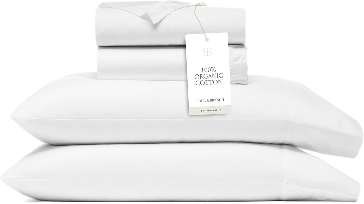 BOLL & BRANCH Signature Hemmed Sheet Set, King, White