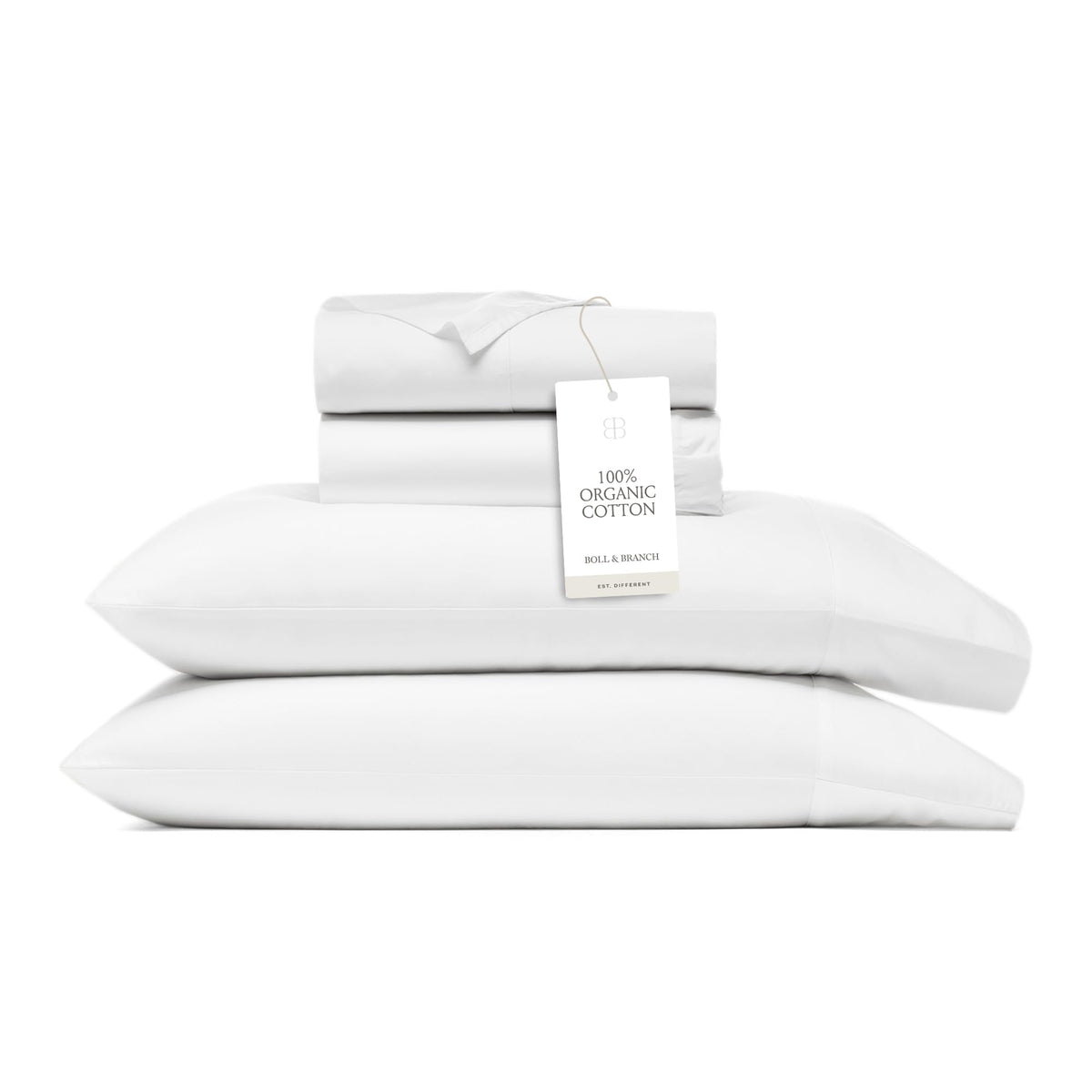 BOLL & BRANCH Signature Hemmed Sheet Set, King, White