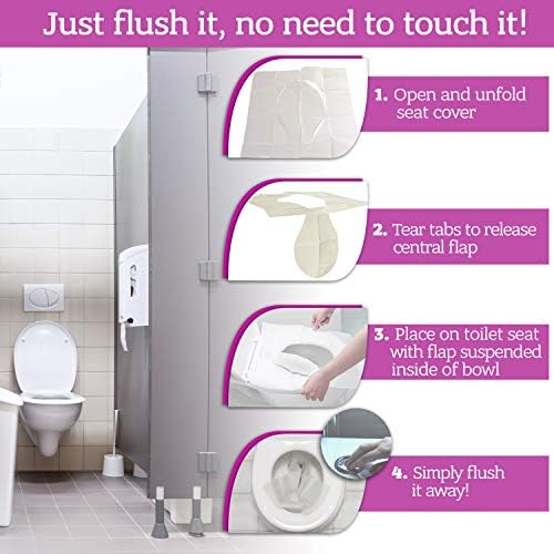 Disposable Paper Toilet Seat Covers 200-Count Pocket Size Travel Packs