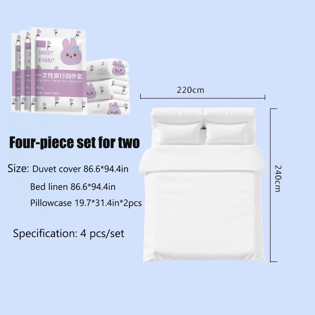 E I F E R Disposable Bed Sheets Fitted Sheet Set, 4 PCS