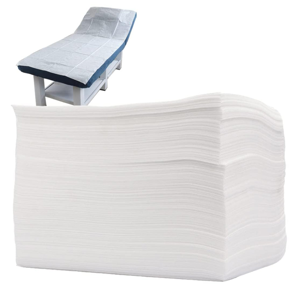 100PCS Disposable Bed Sheets, Disposable Massage Table Sheets, Disposable Bed Covers for SPA Lash Wax Tattoo Salon, Non Woven Fabric, 71" x 31" White