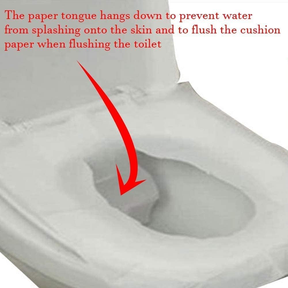 Disposable Toilet Seat Covers, 60 Sheets (6 Packs x 10), Extra Large, Flushable, Travel & Family Friendly