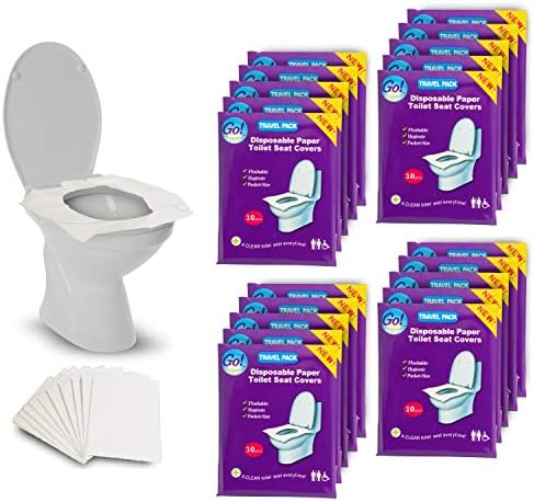 Disposable Paper Toilet Seat Covers 200-Count Pocket Size Travel Packs