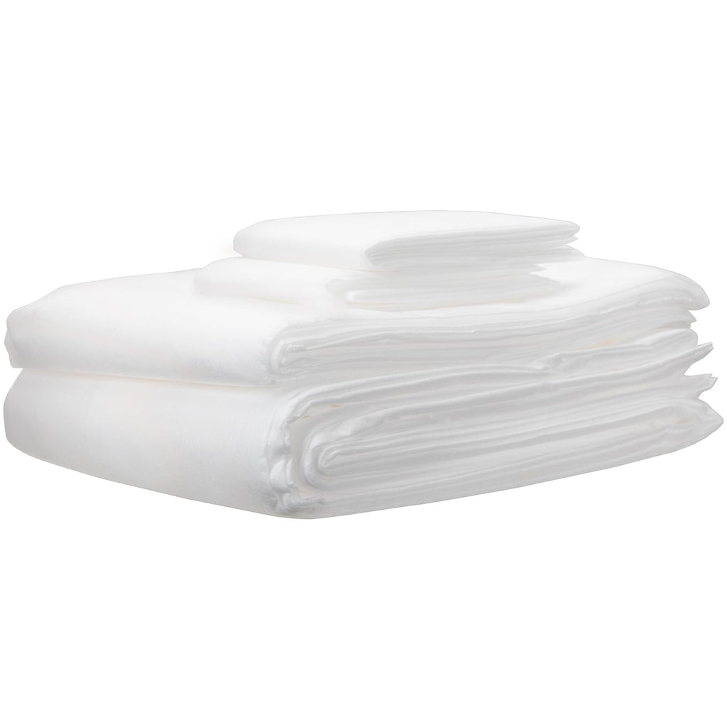 ForPro Premium Disposable Sheet Set, 4-PC King Size Bedding for Travel, Includes Bed Sheet, Duvet Cover and Two Pillowcases, White (Pack of 2)
