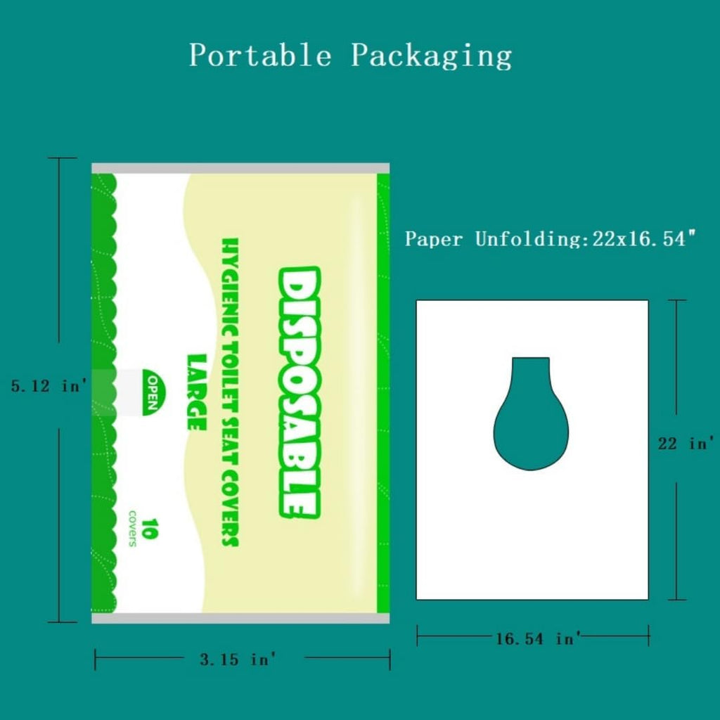 Toilet Seat Cover Paper Flushable (40 Pcs) ，Thickening, Enlarging- Flushable - 22x16.54" (Half-Fold)