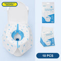 3D Disposable Toilet Seat Covers, 10-Pc Polyethylene Individual Packs, 360° Full-Wrap Thick Waterproof Hygienic XL 28x18in Travel Restroom Potty Liners for Adults/Kids, Potty Training