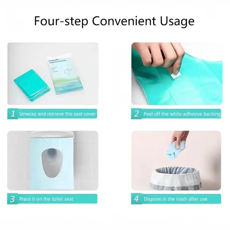 Disposable Toilet Seat Covers, 1 Pack (10PCS Individual Pouch), 16x24 in Waterproof Non-Slip Paper Covers for Adults & Kids, Travel Home Bathroom Supplies