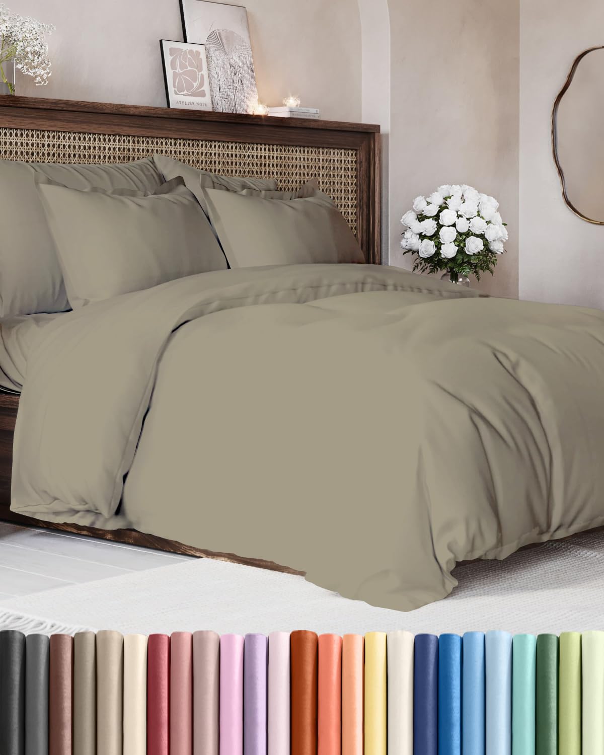 Duvet Cover King Size - Extra Soft 3 Piece with Zipper Closure - White