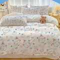 4Pcs Disposable Bed Sheets Set for Travel Hotel Portable Non-Woven Quilt Cover Pillow Case King Size (White, King (U.S. Standard))