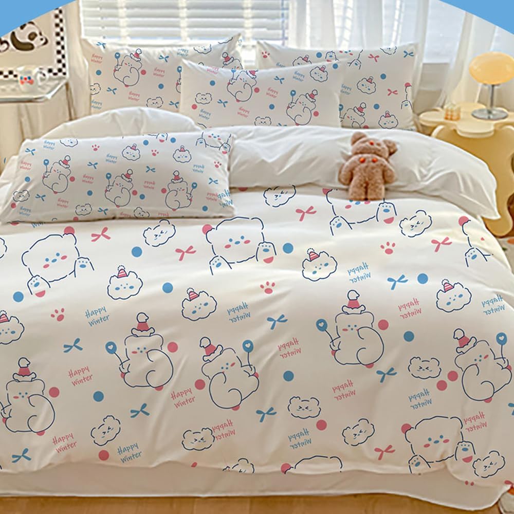 4Pcs Disposable Bed Sheets Set for Travel Hotel Portable Non-Woven Quilt Cover Pillow Case King Size (White, King (U.S. Standard))