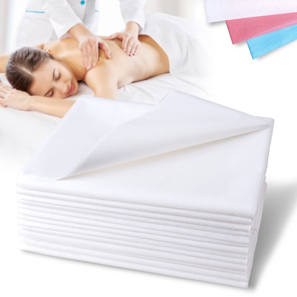 Disposable Bed Sheets, 20 Pcs Waterproof Bed Cover, White
