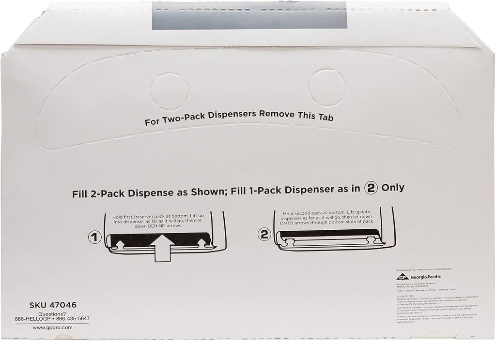 Georgia-Pacific Pacific Blue Basic Disposable Toilet Seat Covers by GP PRO (Georgia-Pacific), 1/2 Fold, 47046, 250 Covers Per Pack, 20 Packs Per Case, White