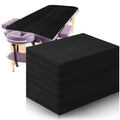 Tatuo 50 Pieces 31 x 70 Inches Disposable Bed Sheets Waterproof,black