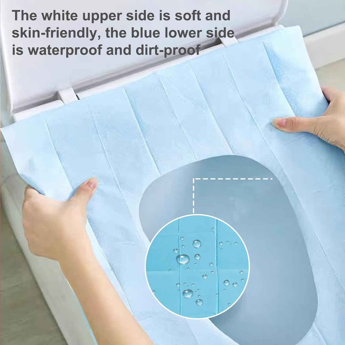 20pcs Quality Disposable Toilet Seat Covers Stick-On Non-Slip for Public Toilets Hospital Hotel, Portable Travel Toilet Seat Mats Pads Cushions for Man Woman Girls, Each Wrapped Individually