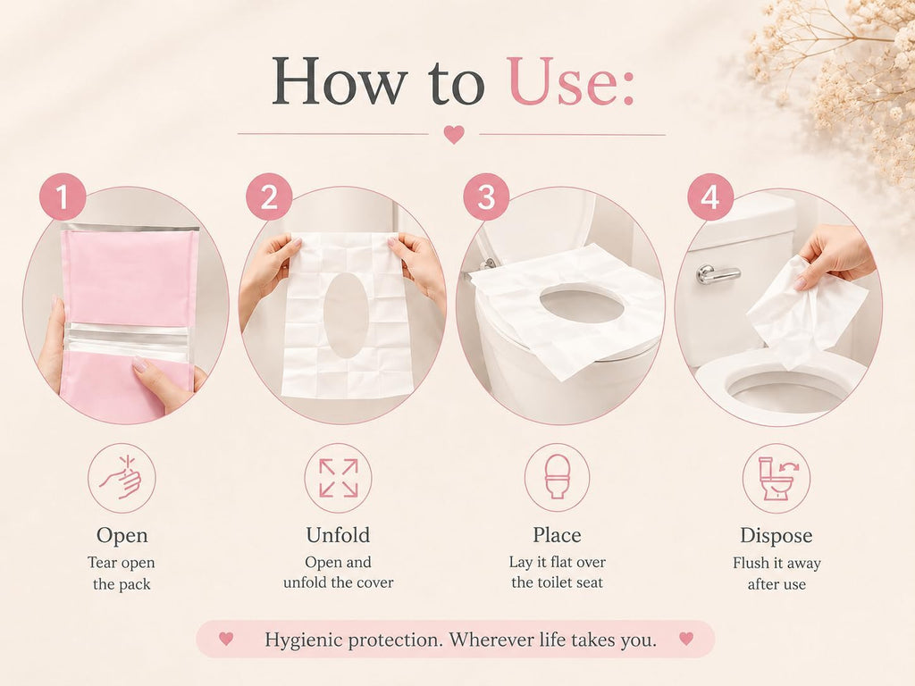 Disposable, Flushable Toilet Seat Covers, 50 Pack, Biodegradable