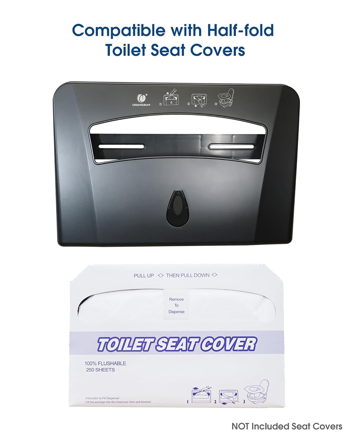 Toilet Seat Cover Dispenser, Dark Grey, 2-Pcs