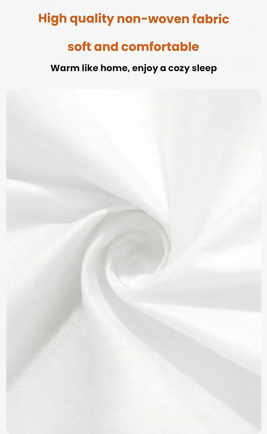 Travel Disposable Bedding Set, White SMMS Nonwoven, 4 Piece Queen Size with Fitted Sheet 71x79x8in, Duvet Cover 87x91in, 2 Pillowcases 20x31in, for Hotel Hospital Travel
