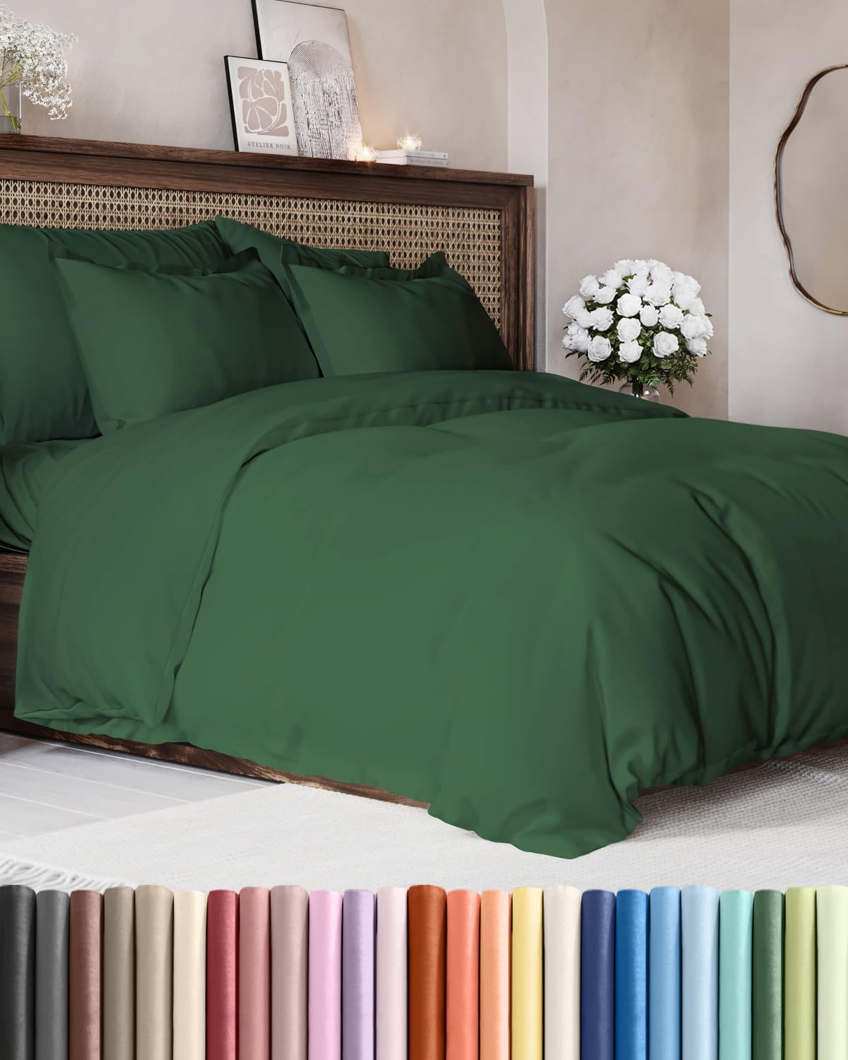Duvet Cover King Size - Extra Soft 3 Piece with Zipper Closure - White